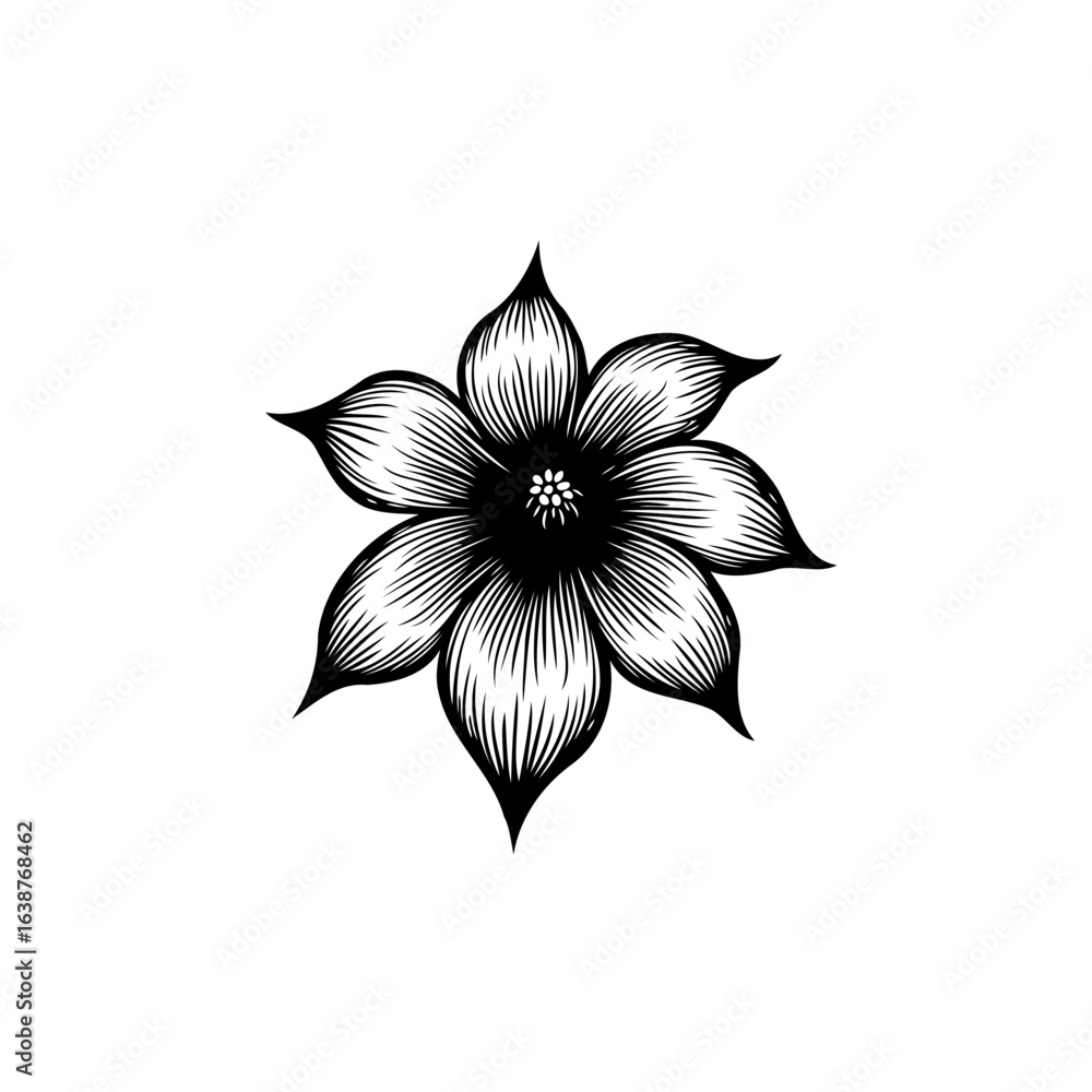 Obraz premium Elegant monochrome floral illustration with intricate details for diverse applications