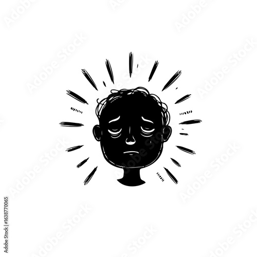 Silhouette Illustration of a Person Experiencing Fatigue or Mental Health Issues