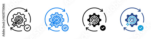Effectiveness icon set multiple style collection