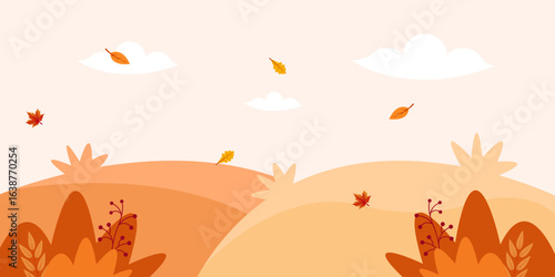 Autumn Landscape  Minimalist Fall Illustration