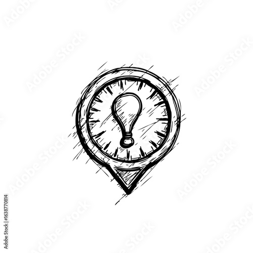 Innovative concept: Lightbulb icon within a location marker, symbolizing bright ideas