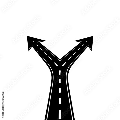 Path Choice Graphic
A simple and powerful icon of a fork in the road, representing a critical decision, a choice of direction, or an important life path