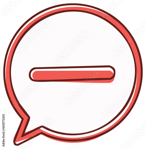Free Download Hand Drawn Speech Bubble with a Minus Symbol Inside - GFXLoad