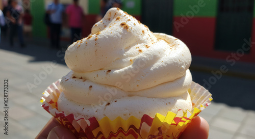 Traditional Ecuadorian Food: Authentic Espumillas from Guayaquil – Cultural Street Dessert in Editorial Food Photography