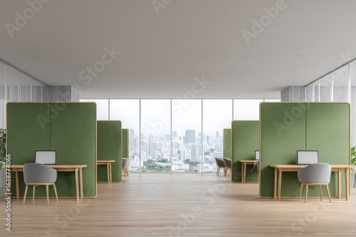 Wallpaper Mural Modern office space with city view (8) Torontodigital.ca