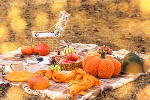 Picnic basket with pumpkins...