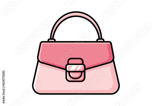 illustration of Chic pink purse icon embodying fashion and everyday elegance, a versatile accessory concept for style-conscious individuals.