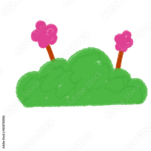 Fotografía Children Drawing Of Bush With Flowers