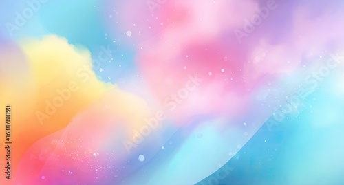Abstract pastel blend with soft, flowing shapes and sparkling details