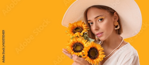 Beautiful young woman holdi...