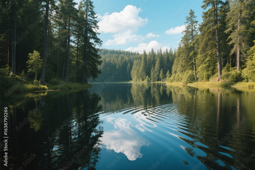 Fototapeta premium lake in the forest