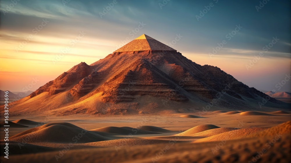 Naklejka premium Desert Pyramid at Sunset