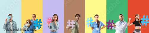 Set of different people wit...
