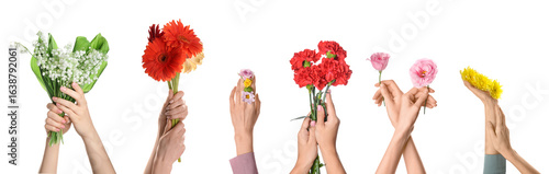 Collage of hands holding fr...