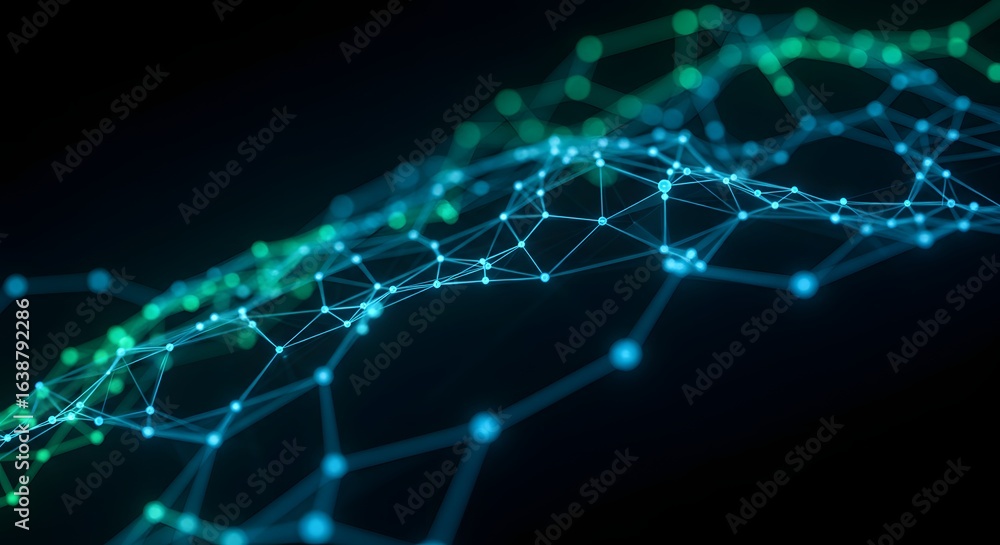Obraz premium Abstract Digital Network Connection, 3D Illustration