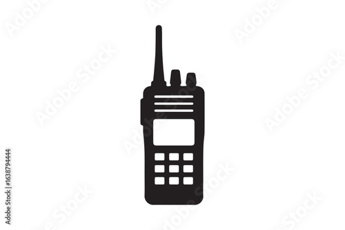 Radio silhouette vector art illustration on white background