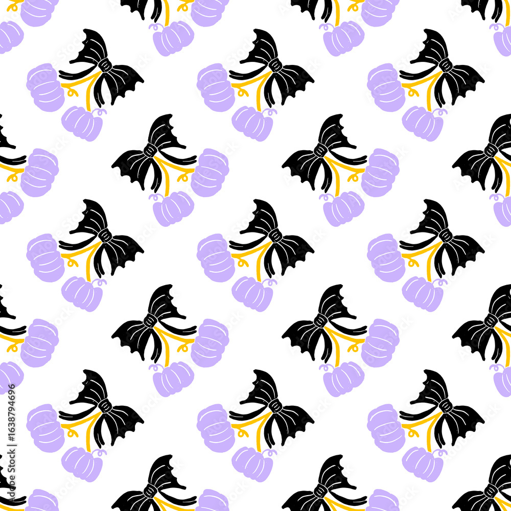 Obraz premium Halloween theme seamless pattern. Perfect for your printable craft supplies, like paper, gift wrap, fabric, or background