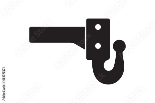 Truck trailer hitch silhouette vector art illustration on white background