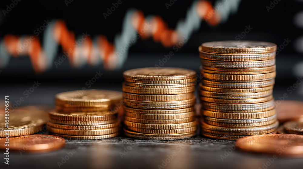 Investment strategies for finance and stock market coins and graphs showing wealth growth Investment strategies for finance and stock market coins and graphs showing wealth growth