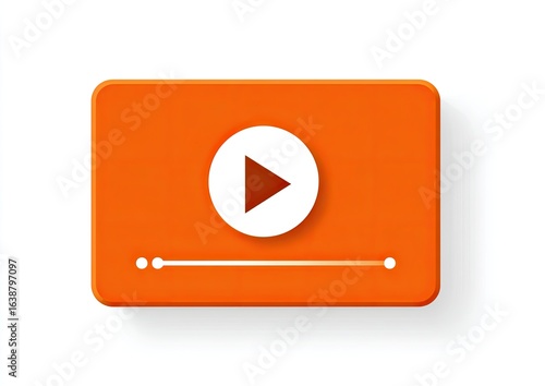Orange play button, media player icon