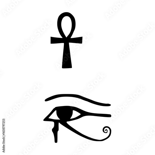 ancient Egypt hieroglyphs vector illustration