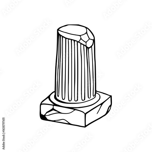 broken ancient column vector illustration