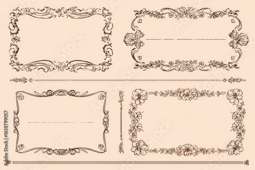 Vintage decorative frames in a set