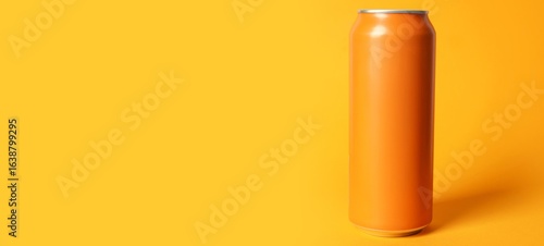 Can of soda on orange backg...