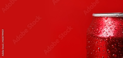 Can of soda on red backgrou...