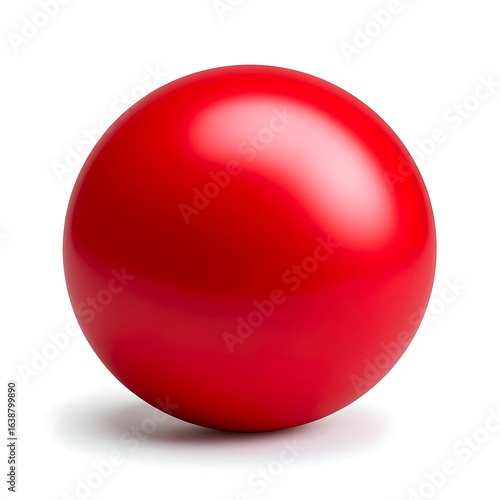 Free Download A perfectly smooth, shiny red sphere casts a subtle shadow on a white background - GFXLoad