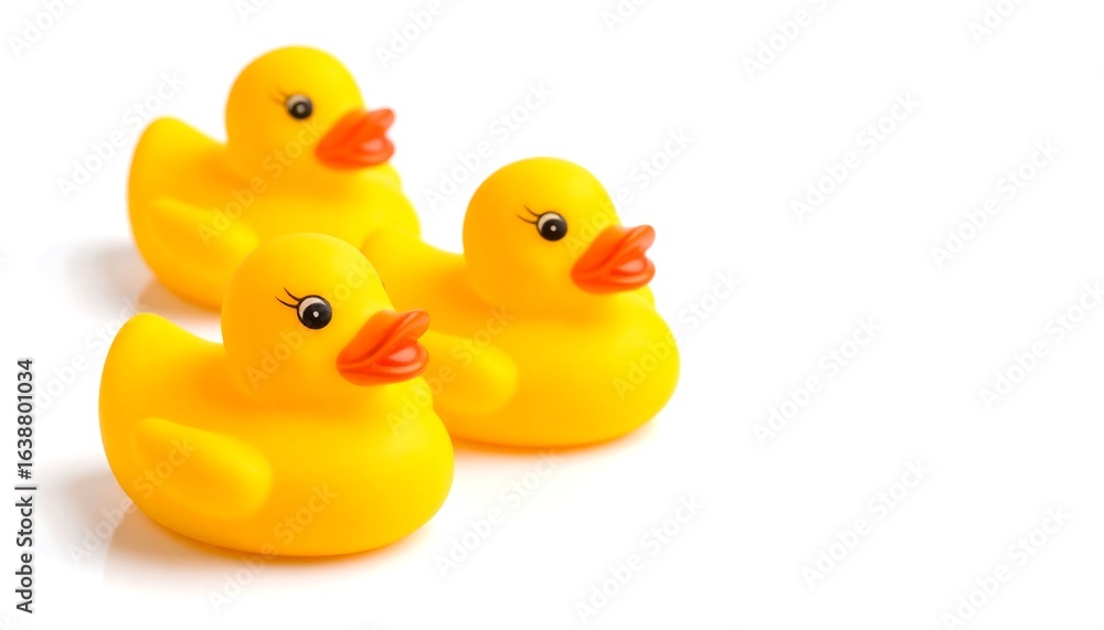 Three yellow rubber ducks Three yellow rubber ducks
