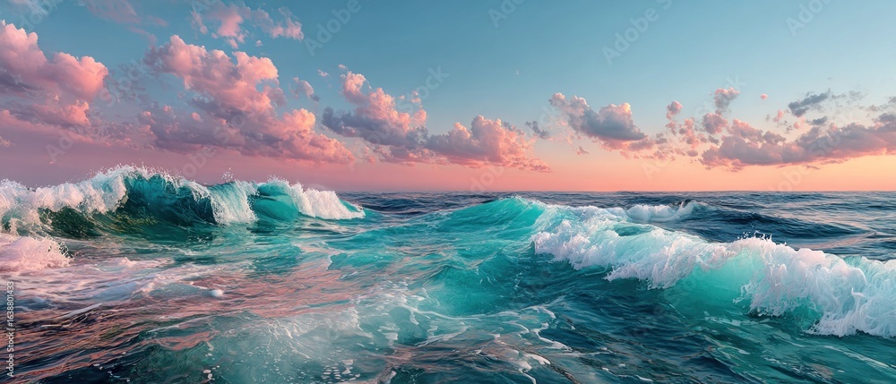 Naklejka premium Vibrant ocean sunset