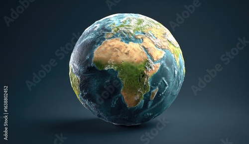 Earth globe, 3D render, dark background, environmental concept, global issues