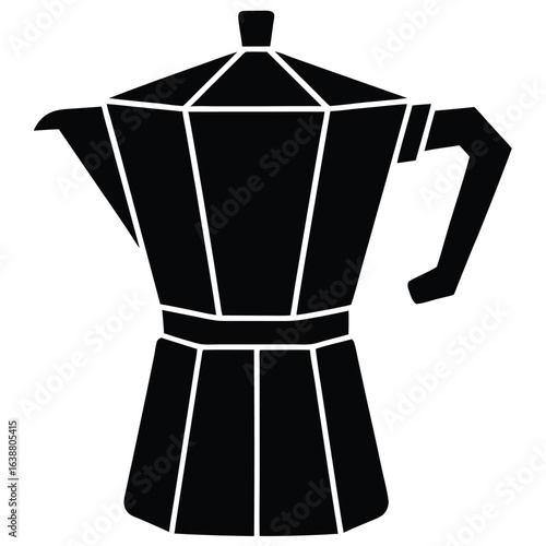 Black coffee maker icon espresso maker moka pot