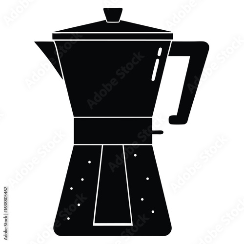 Black coffee maker with handle and lid espresso maker