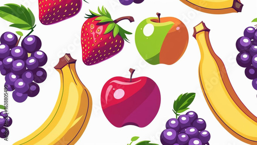 seamless pattern with fruits