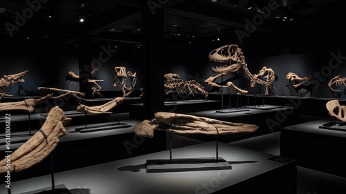 Dinosaur fossils exhibition hall