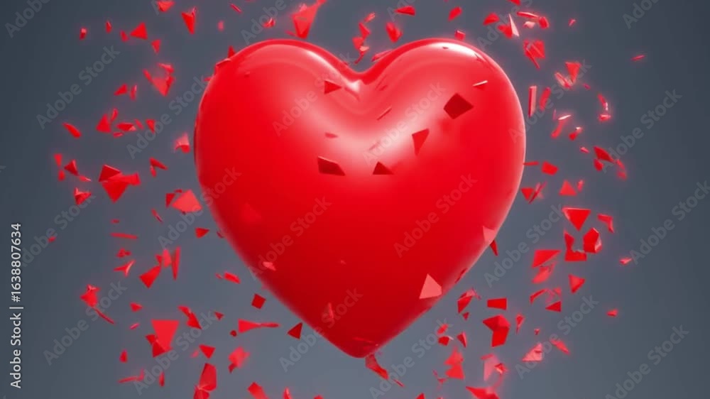Red heart graphic on a gray background Red heart graphic on a gray background