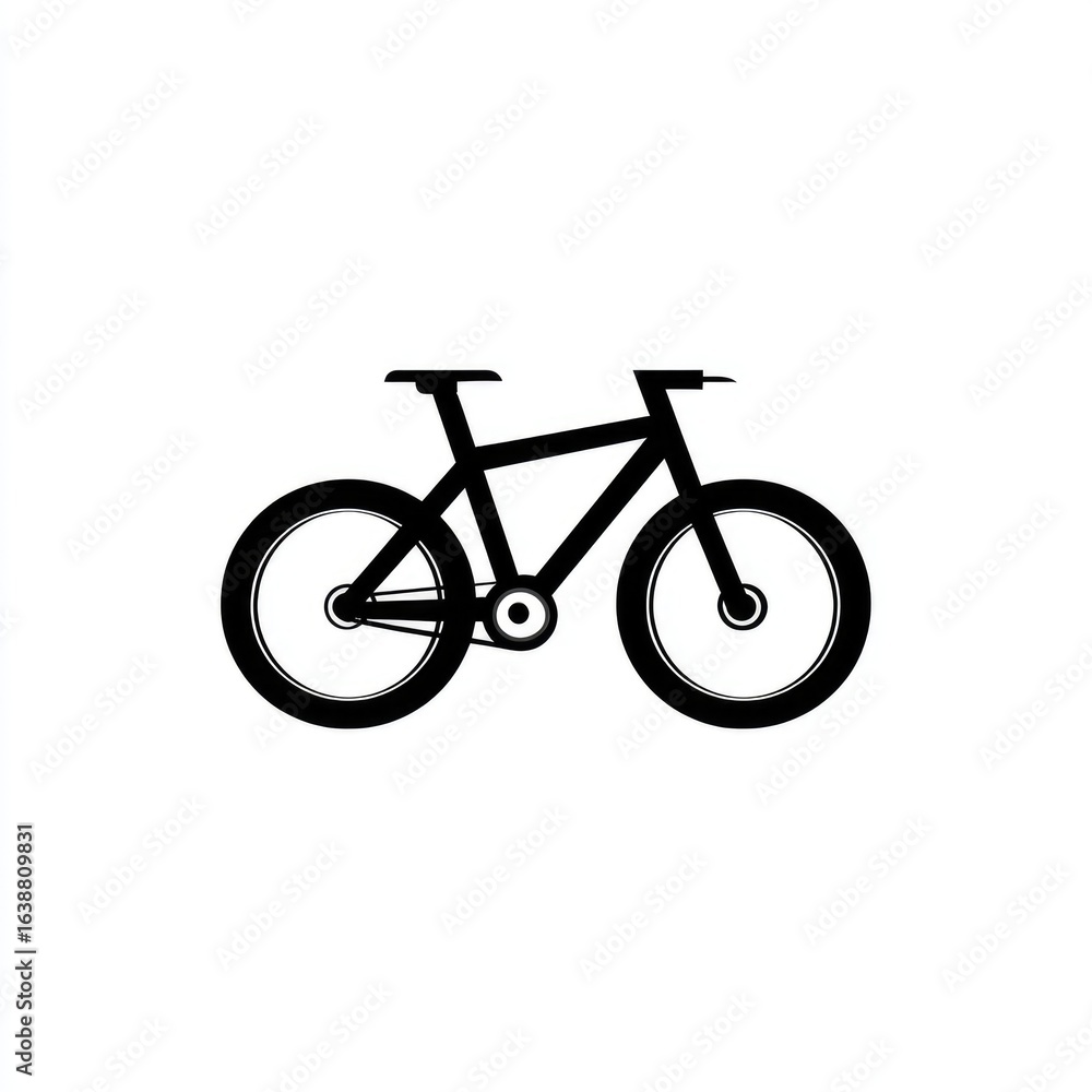 Simple black silhouette of a bicycle Simple black silhouette of a bicycle
