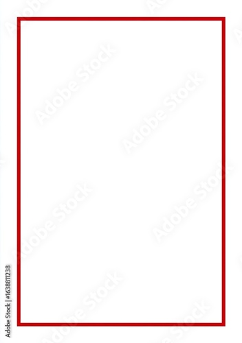 Blank white rectangle framed by a bold red border