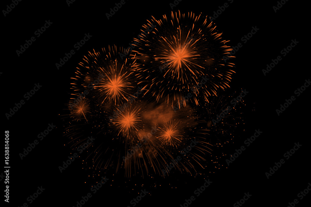 Fototapeta premium Sparkling Fireworks Display on Black Background