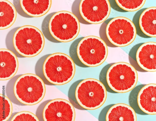 red orange slices arranged in a row