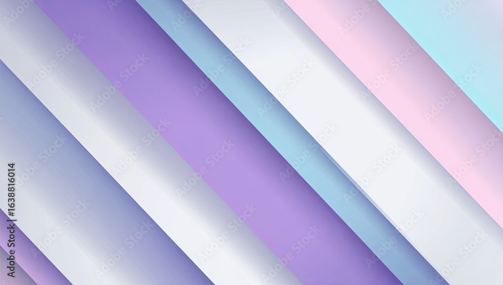Fototapeta premium Diagonal pastel stripes create a soft, layered effect