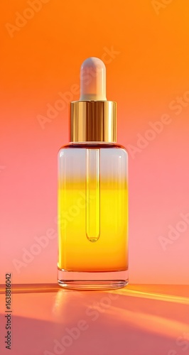 Wallpaper Mural Golden dropper bottle on vibrant background Torontodigital.ca