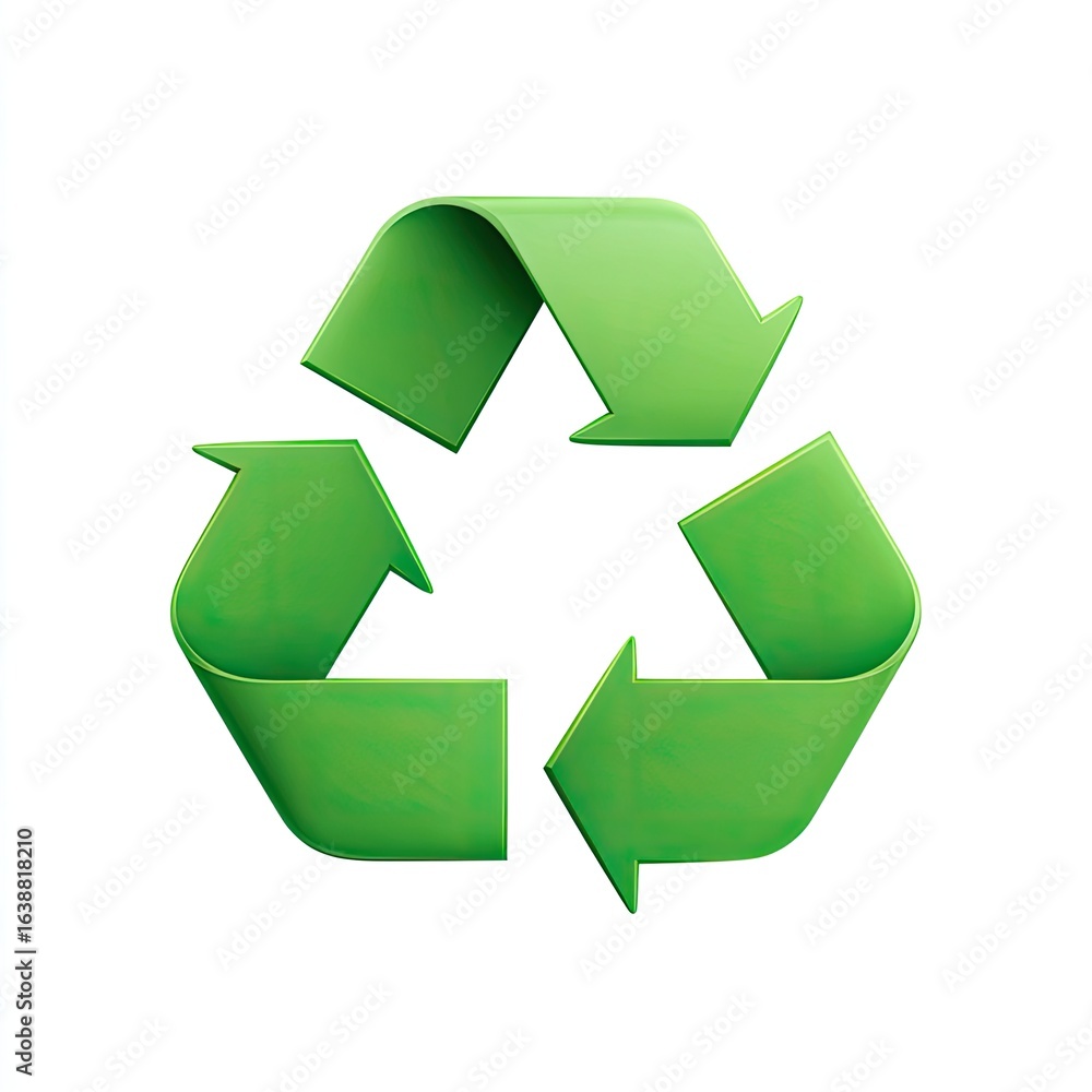 Obraz premium Green recycle symbol, 3D arrows