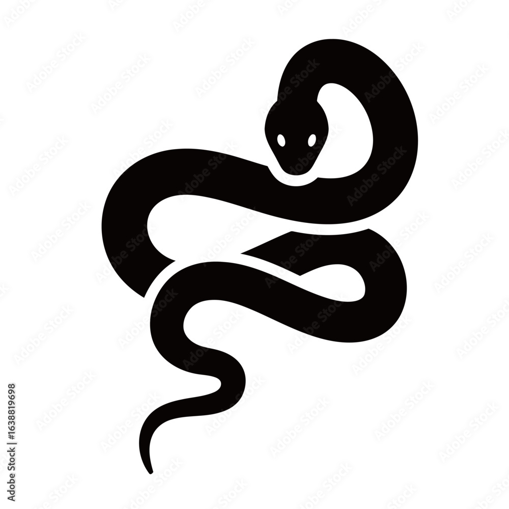 Fototapeta premium silhouette image of a snake with a transparent background
