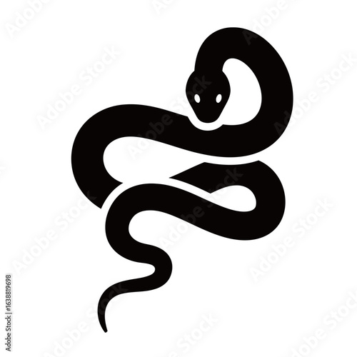 silhouette image of a snake with a transparent background