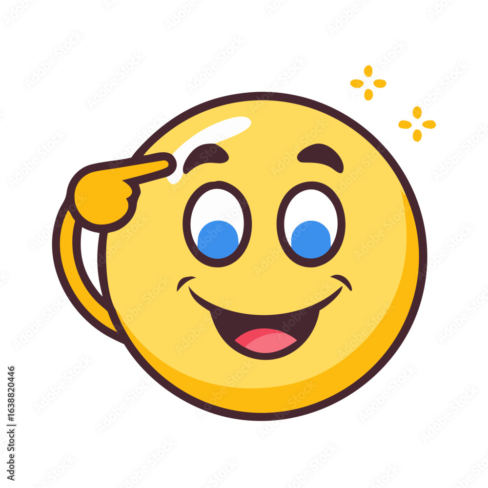 Fototapeta premium happy emoji emoticon saluting with a cheerful smile 