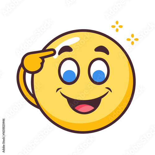 happy emoji emoticon saluting with a cheerful smile
