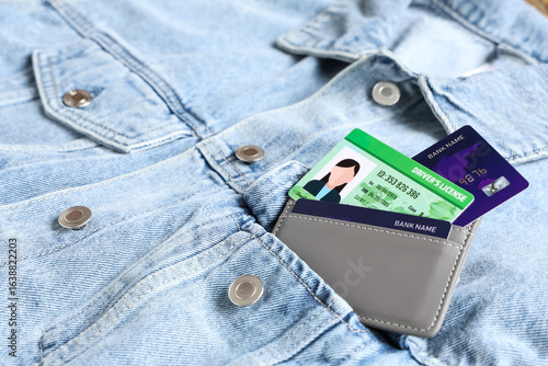 Grey credit holder with car...